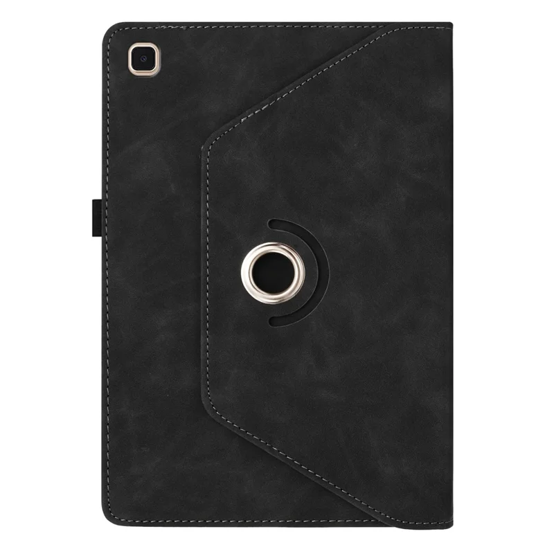 For Samsung Galaxy Tab A7 10.4 (2020) Case Rotating Stand Card Holder Smile Imprinted Microfiber Leather Tablet Cover - Black