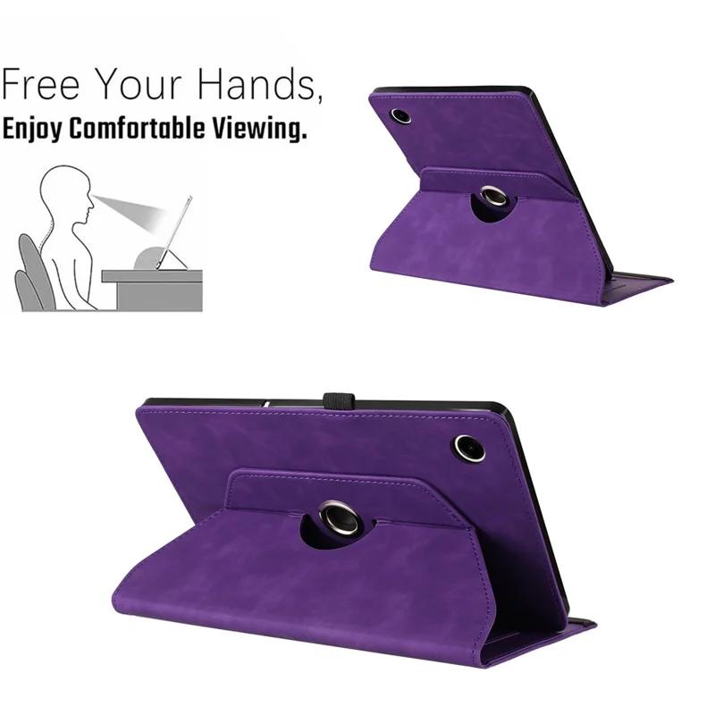 Fodral för Samsung Galaxy Tab A11+ / A9+ Rotationsställ Kortficka Smile-mönster Mikrofiberlädervänligt Tabletfodral - Lila