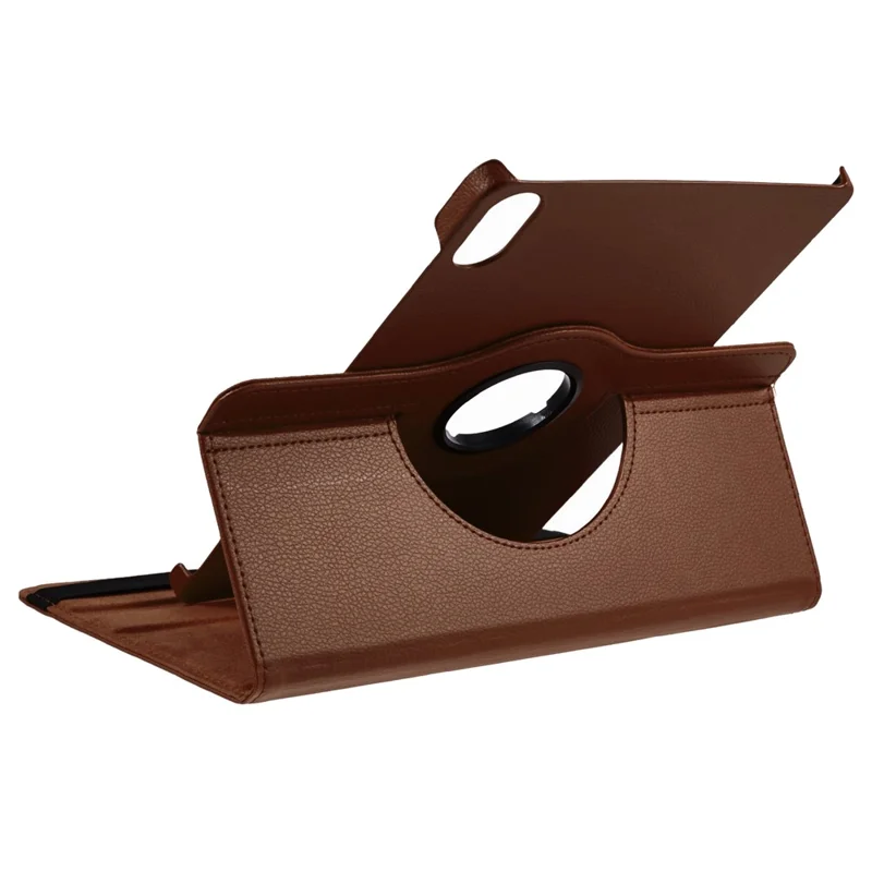 Custodia per Samsung Galaxy Tab S11 Rotazione Stand PU Pelle + PC Tablet Cover con Fascia Elastica - Marrone