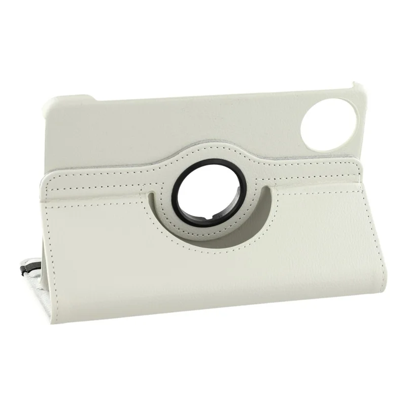 For Huawei MatePad Mini Case Rotationsstøtte i PU-læder + PC-tabletdekning med elastisk bånd - Hvid