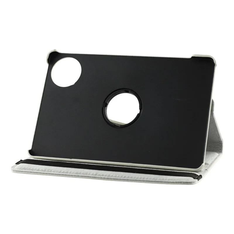 For Huawei MatePad Mini Case Rotationsstøtte i PU-læder + PC-tabletdekning med elastisk bånd - Hvid