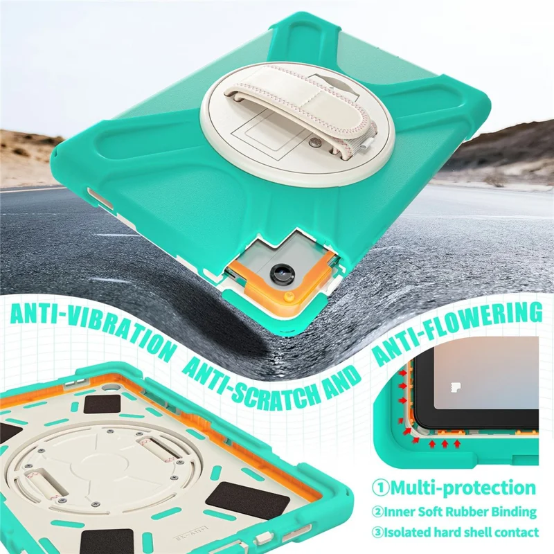 Til Samsung Galaxy Tab A11+ Taske af TPU + PC + Silikone med Stand og Beskyttelse mod Fald - Mint Grøn