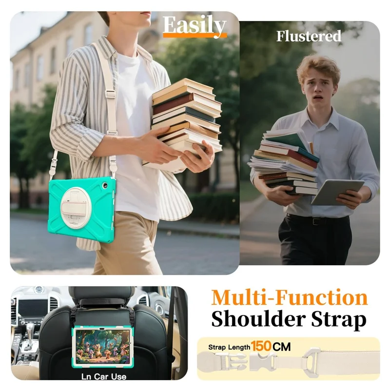 Til Samsung Galaxy Tab A11+ Taske af TPU + PC + Silikone med Stand og Beskyttelse mod Fald - Mint Grøn