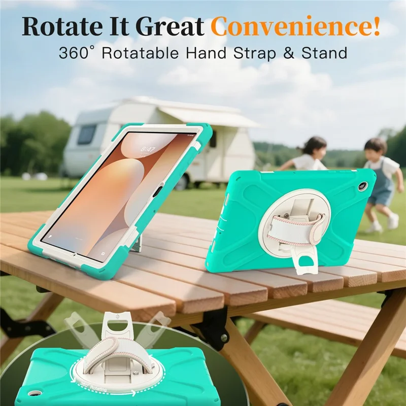 Til Samsung Galaxy Tab A11+ Taske af TPU + PC + Silikone med Stand og Beskyttelse mod Fald - Mint Grøn