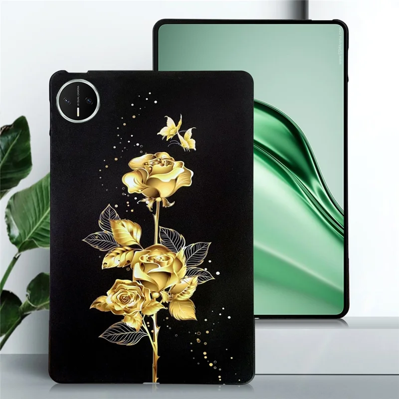For Huawei MatePad Mini TPU Case Pattern Printing Slim Tablet Protective Cover - Golden Butterfly Rose