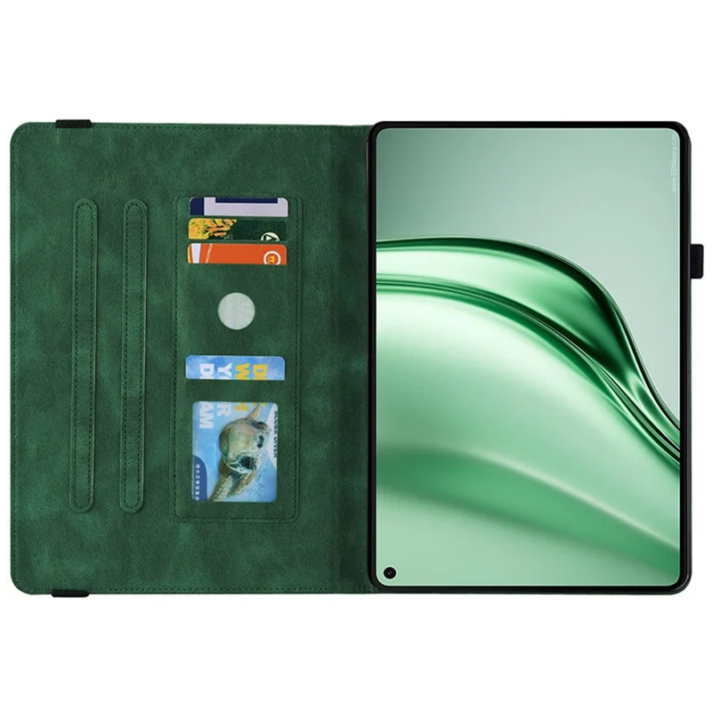 Huawei MatePad Mini-fodral med fjärils- och blommönster i PU-läder med kortfack - Grön