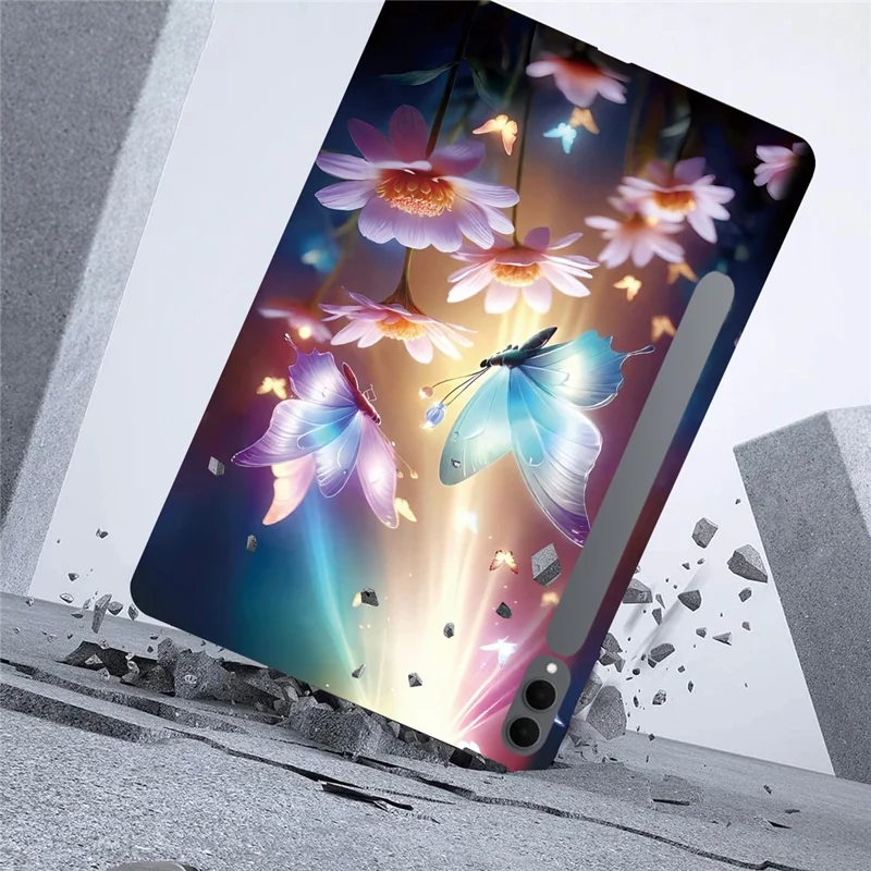 Voor Samsung Galaxy Tab S11 Ultra Case Patroonbedrukking Slanke Zachte TPU Tabletcover - Vlinder Bloemen