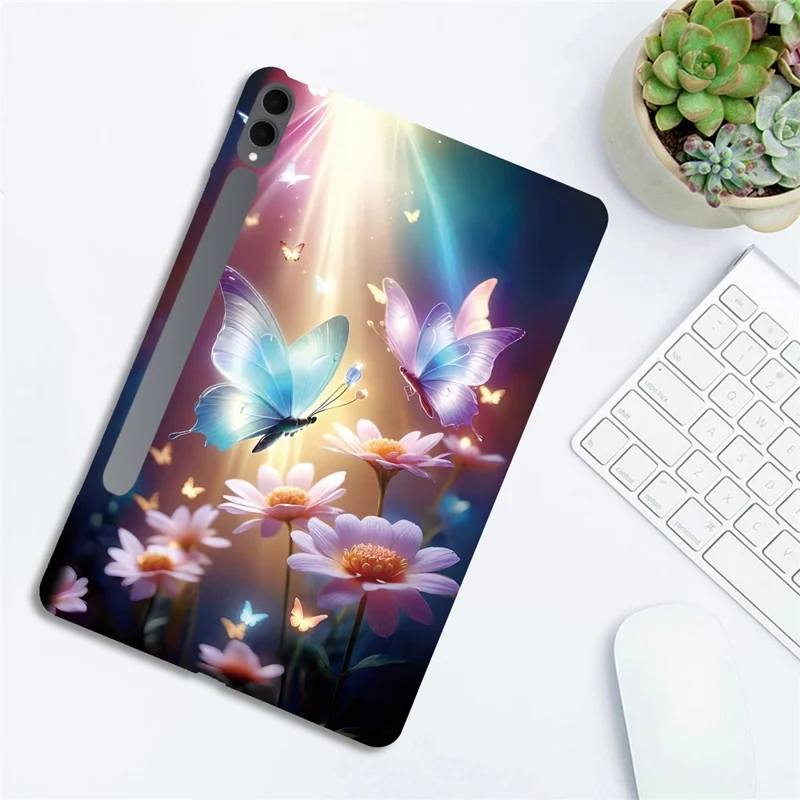 Voor Samsung Galaxy Tab S11 Ultra Case Patroonbedrukking Slanke Zachte TPU Tabletcover - Vlinder Bloemen