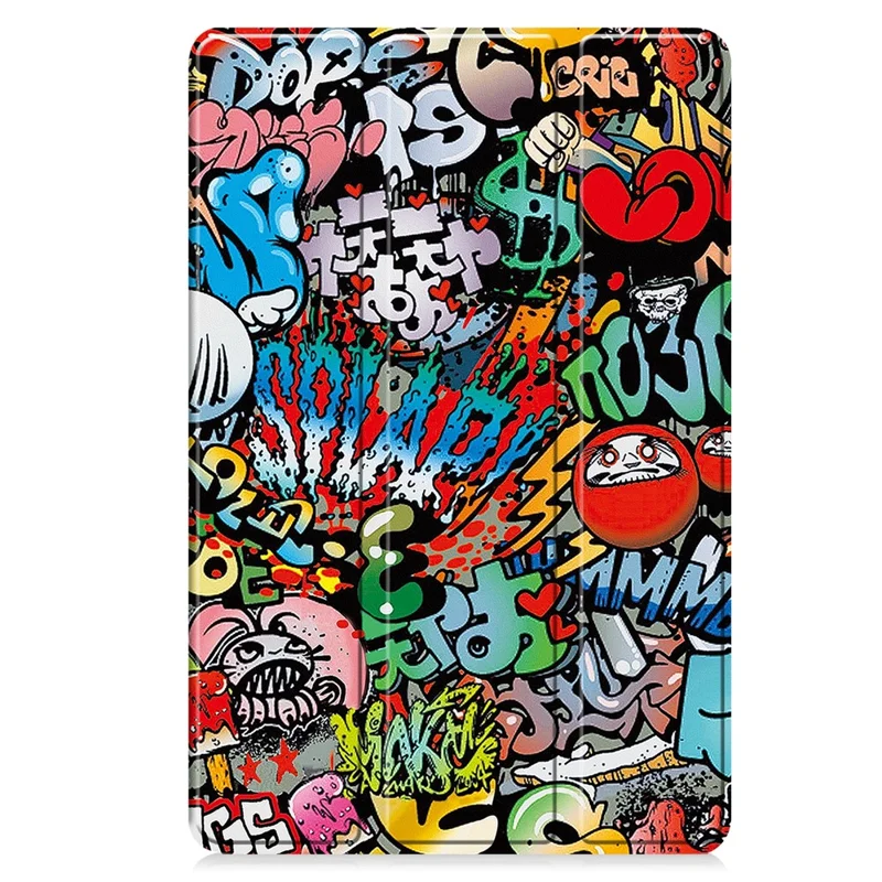 For Lenovo Yoga Tab 11.1 Case Pattern Print Leather Stand Tablet Cover - Graffiti