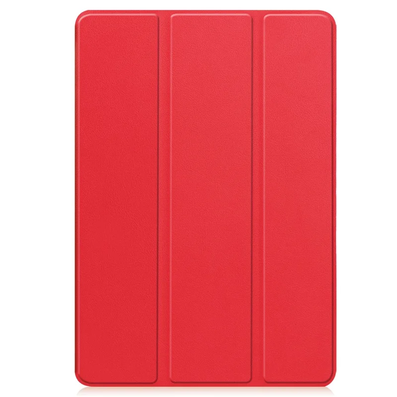 For Lenovo Idea Tab Plus Stand Case Shock-Absorbent Leather Tablet Cover with Pen Slot - Red