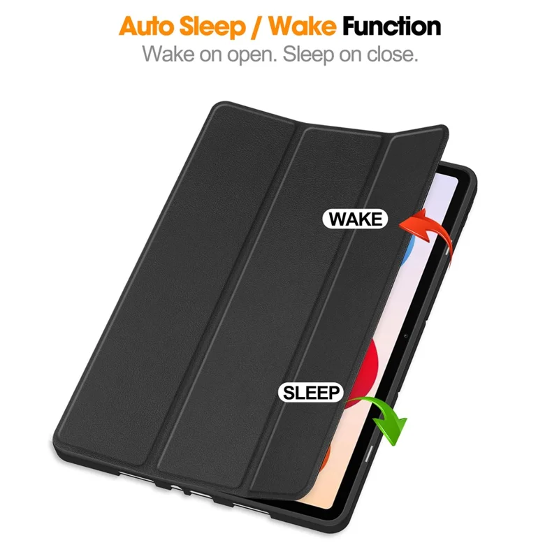 Standhoes voor Xiaomi Redmi Pad 2 Pro, Stootabsorberend Leren Tablet Hoest met Penhouder - Zwart