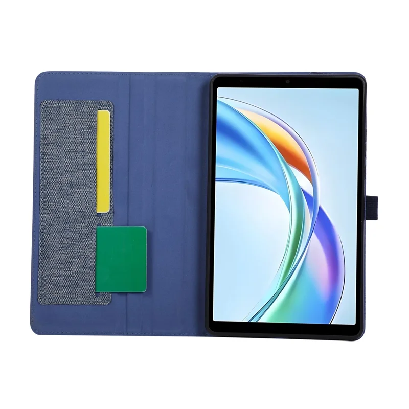 For Honor Pad X7 Case with Stand Card Holder Cloth Texture Leather Tablet Cover - Blue