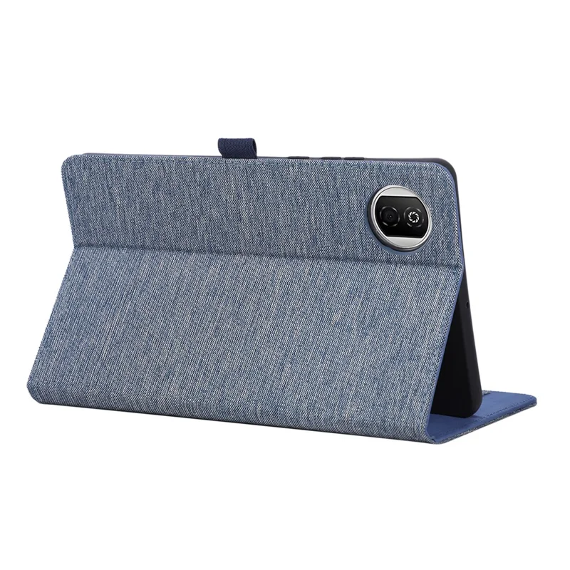 For Honor Pad X7 Case with Stand Card Holder Cloth Texture Leather Tablet Cover - Blue