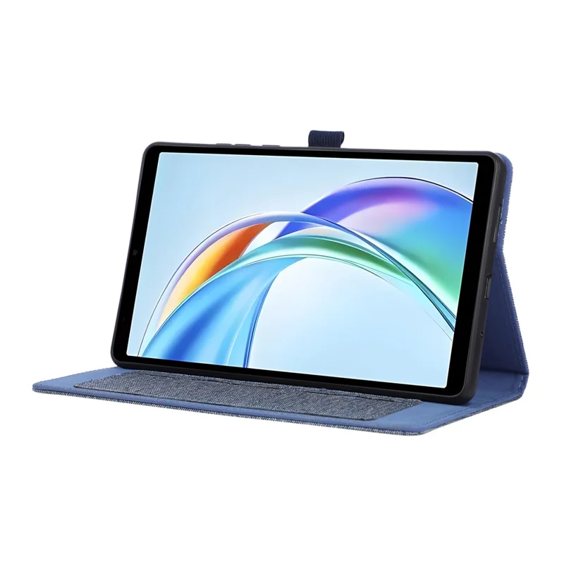 For Honor Pad X7 Case with Stand Card Holder Cloth Texture Leather Tablet Cover - Blue