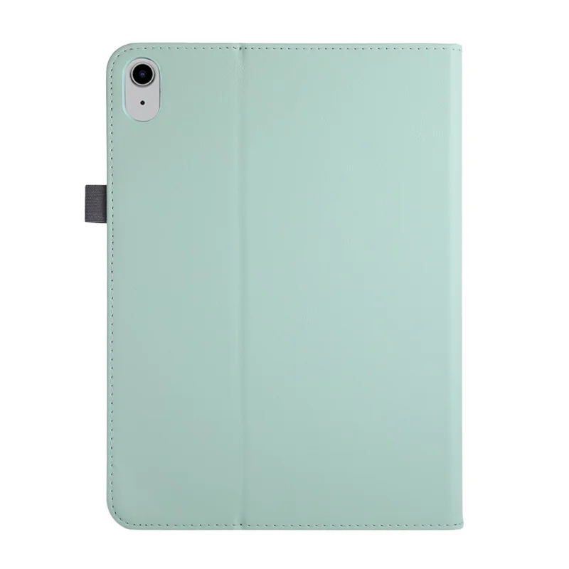 For iPad (2025)  /  10.9 (2022) Case Foldable Stand Leather Tablet Cover with Handheld Wristband - Green