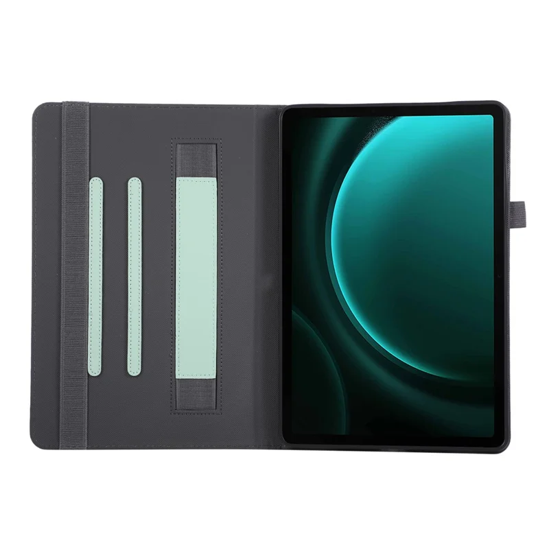 Tablet Case For Samsung Galaxy Tab S10 Lite  /  S10 FE  /  S9 FE  /  S9 Foldable Stand Leather Cover with Handheld Wristband - Green