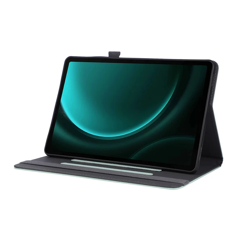 Tablet Case For Samsung Galaxy Tab S10 Lite  /  S10 FE  /  S9 FE  /  S9 Foldable Stand Leather Cover with Handheld Wristband - Green