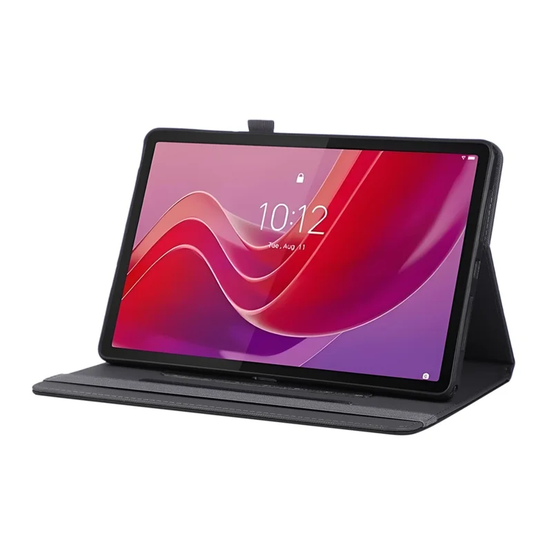 For Lenovo Tab M11 Case Foldable Stand Leather Tablet Cover with Handheld Wristband - Black