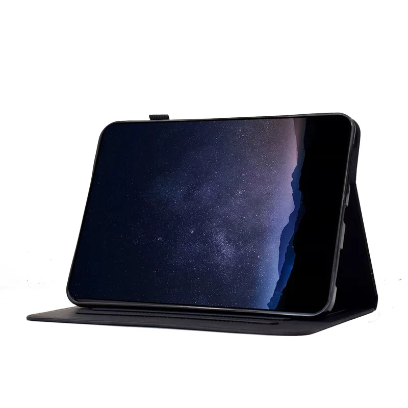 Leather Case for Samsung Galaxy Tab S6 Lite (2024) / (2022) / (2020) Imprinted Plum Blossom Stand Card Slots Tablet Cover with Auto Sleep / Wake - Black