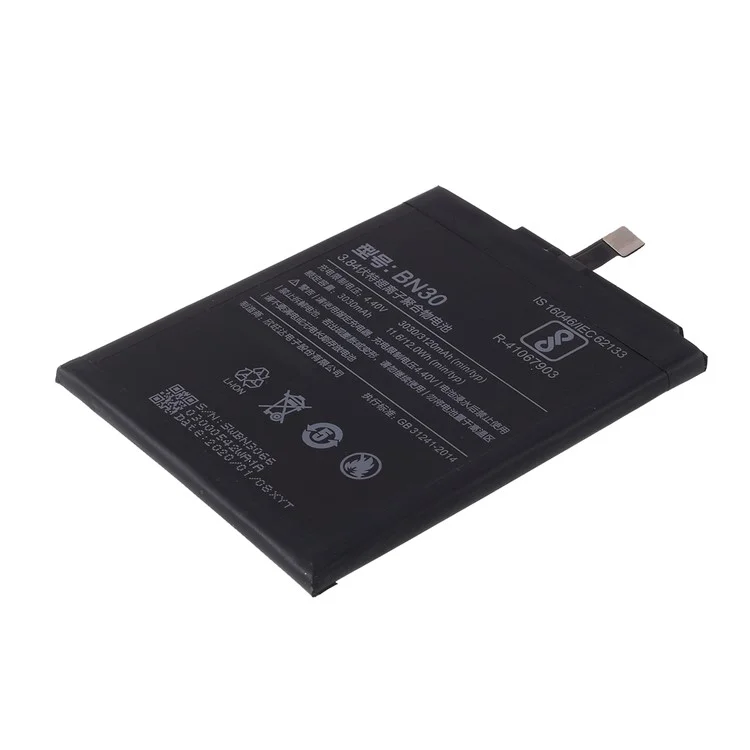 3.84V 3120 Mah Batería BN30 Para Xiaomi Redmi 4a Parte de Reemplazo de Teléfono Celular de Batería de Gran Capacidad (sin Logotipo)