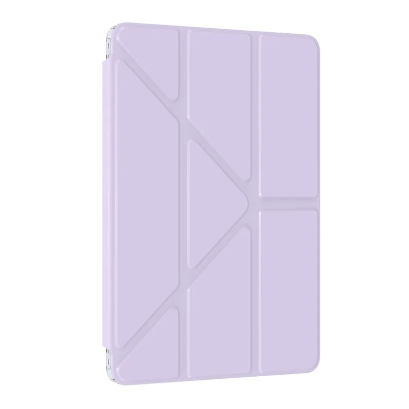 Étui pour Samsung Galaxy Tab S11 en cuir PU, support Origami, housse de tablette transparente - Violet