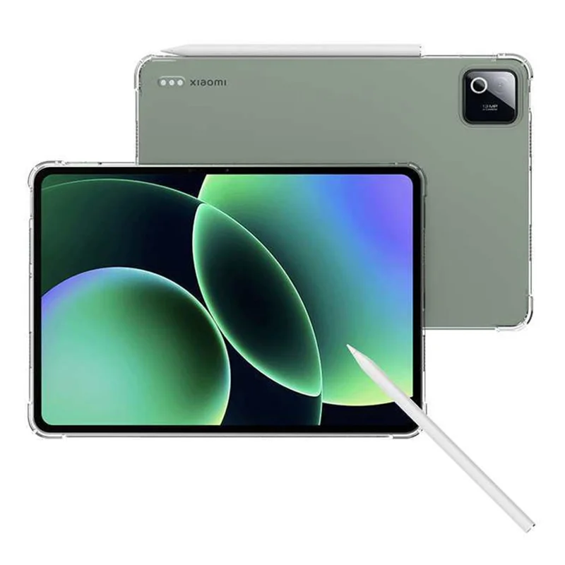 For Xiaomi Pad 8  /  8 Pro Case TPU Drop-Resistant Clear Tablet Cover + Tempered Glass Screen Film