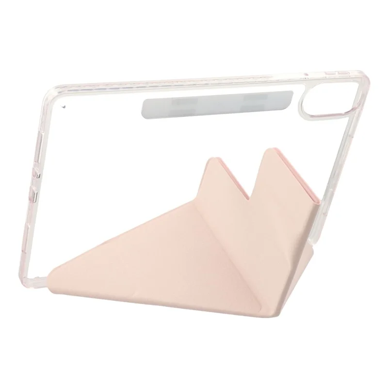 For Xiaomi Redmi Pad 2 Case Magnetic Dual Clasp PU TPU Acrylic Origami Stand Tablet Cover - Pink