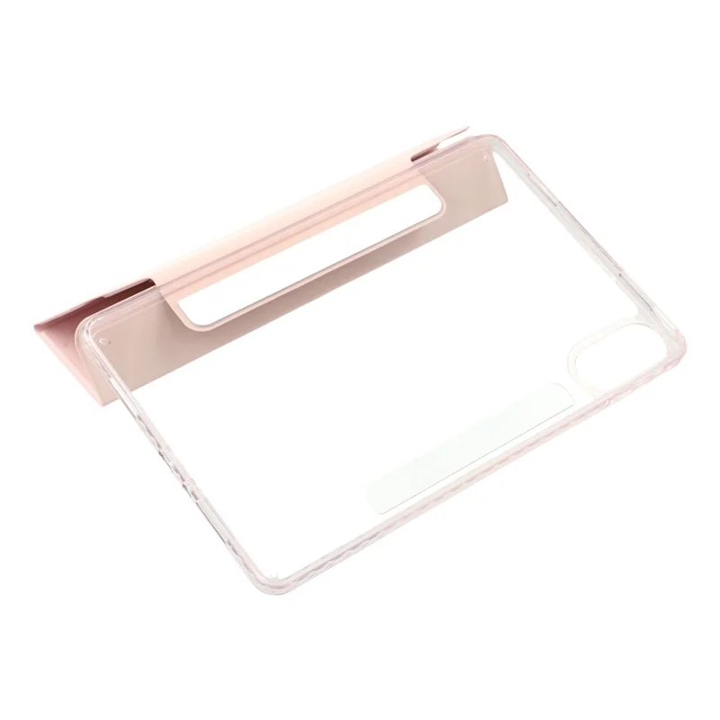 For Xiaomi Redmi Pad 2 Case Magnetic Dual Clasp PU TPU Acrylic Origami Stand Tablet Cover - Pink
