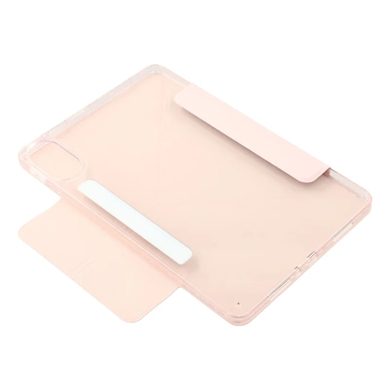 For Xiaomi Redmi Pad 2 Case Magnetic Dual Clasp PU TPU Acrylic Origami Stand Tablet Cover - Pink