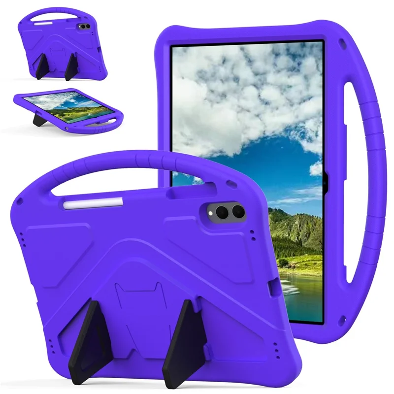 Capa de Tablet Samsung Galaxy Tab S11 Ultra com Alça e Suporte, Amigável para Crianças - Roxo