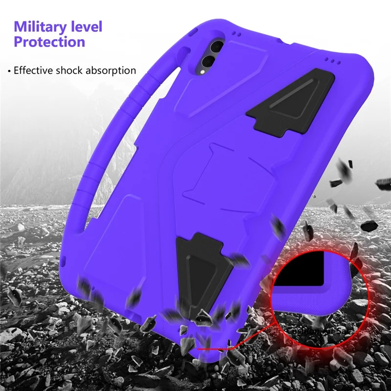 Capa de Tablet Samsung Galaxy Tab S11 Ultra com Alça e Suporte, Amigável para Crianças - Roxo