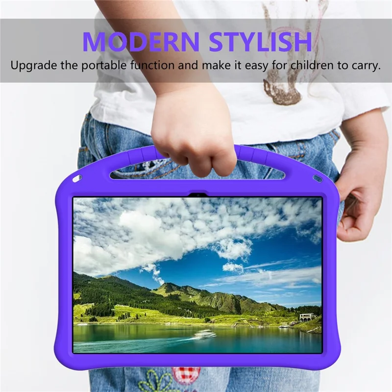 Capa de Tablet Samsung Galaxy Tab S11 Ultra com Alça e Suporte, Amigável para Crianças - Roxo