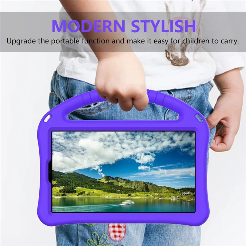 For Lenovo Tab K9 Case EVA Tablet Cover with Handle Kickstand Children Friendly - Purple