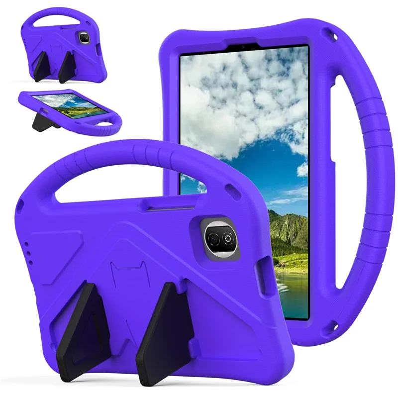 For Honor Pad X7 Case EVA Tablet Cover with Handle Kickstand Children Friendly - Purple