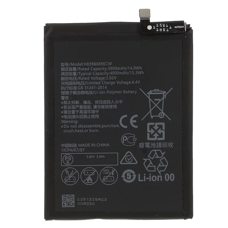 Para Huawei Mate 9 / Mate 9 Pro / Honra 8c, 3.82V 3900mAh Bateria HB396689ECW Pelhe Celole Celele