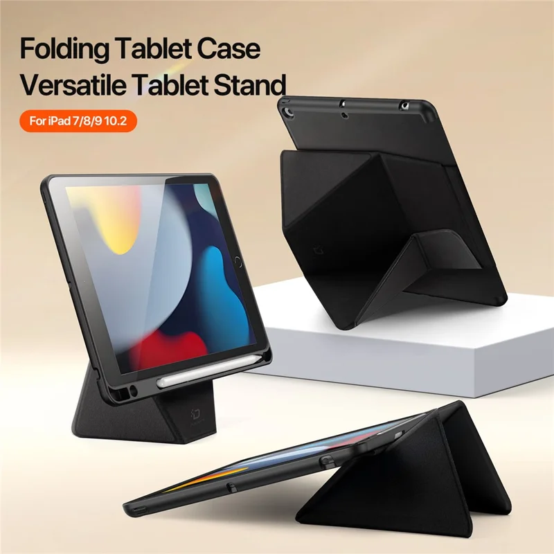 DUX DUCIS Vers Series Tablet Case for iPad 10.2 (2021) / (2020) / (2019) Stand Leather Cover - Black