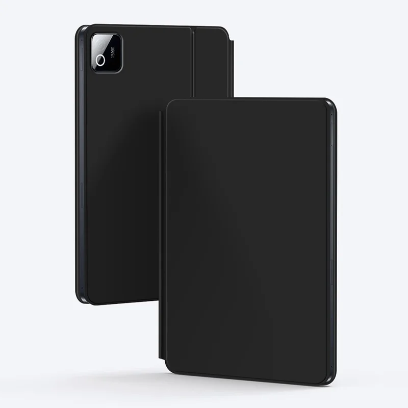 For Xiaomi Pad 8 Floating Magnetic Bluetooth-Compatible Keyboard (Arabic) + Leather Tablet Case - Black