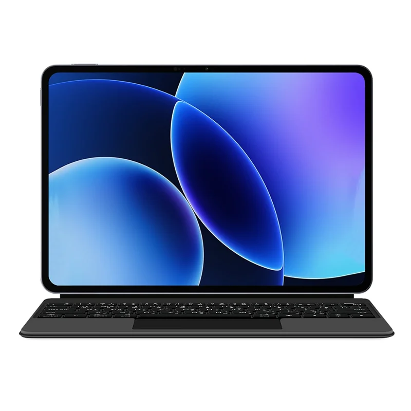 For Xiaomi Pad 8 Floating Magnetic Bluetooth-Compatible Keyboard (Arabic) + Leather Tablet Case - Black