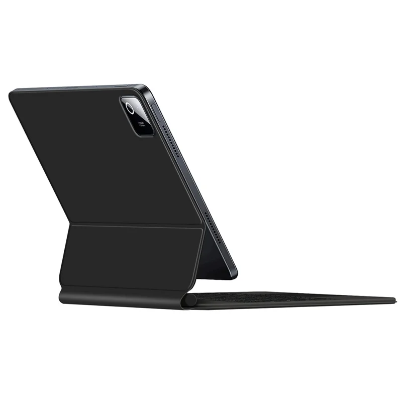 For Xiaomi Pad 8 Floating Magnetic Bluetooth-Compatible Keyboard (Arabic) + Leather Tablet Case - Black