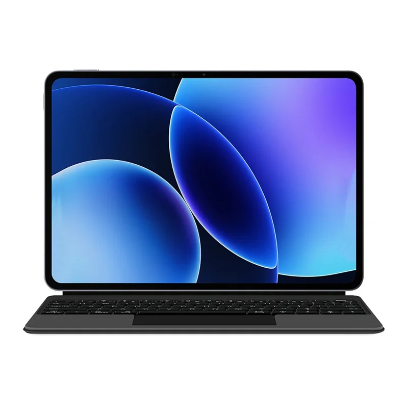 For Xiaomi Pad 8 Magnetic Floating Bluetooth-Compatible Keyboard (Russian) + Leather Tablet Case - Black