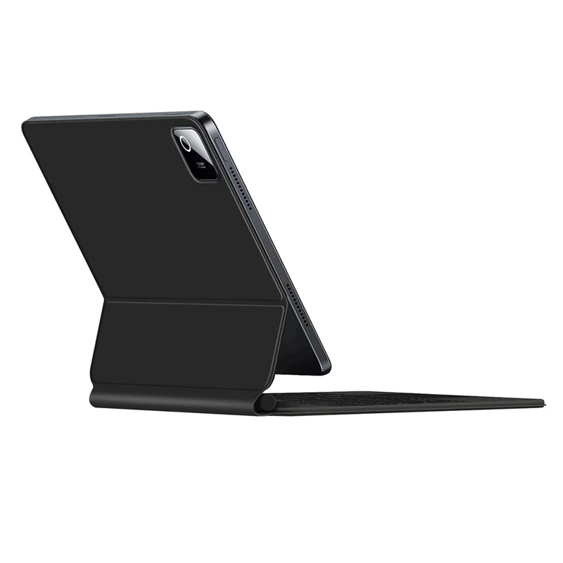 For Xiaomi Pad 8 Magnetic Floating Bluetooth-Compatible Keyboard (Russian) + Leather Tablet Case - Black