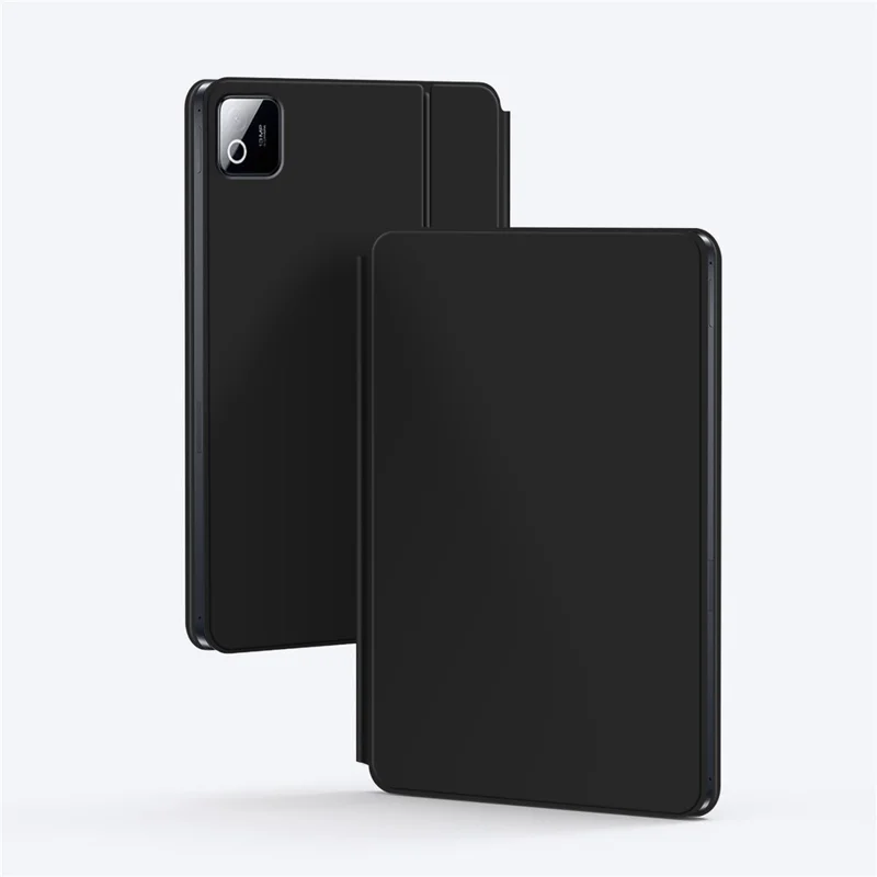 Teclado Bluetooth compatible con Xiaomi Pad 8 Magnetic Floating (inglés) + Funda de cuero para tableta - Negro