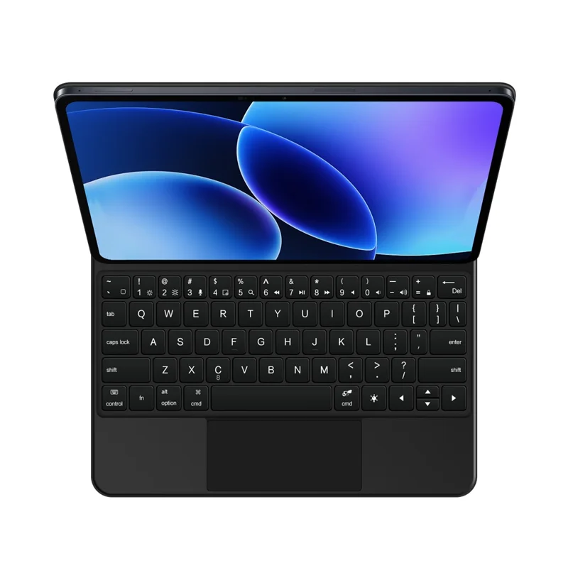 Teclado Bluetooth compatible con Xiaomi Pad 8 Magnetic Floating (inglés) + Funda de cuero para tableta - Negro