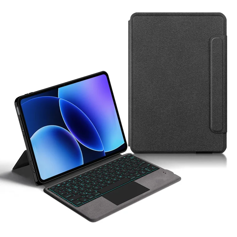 For Xiaomi Pad 8 Leather Case + Touchpad Bluetooth-Compatible Keyboard with Backlit