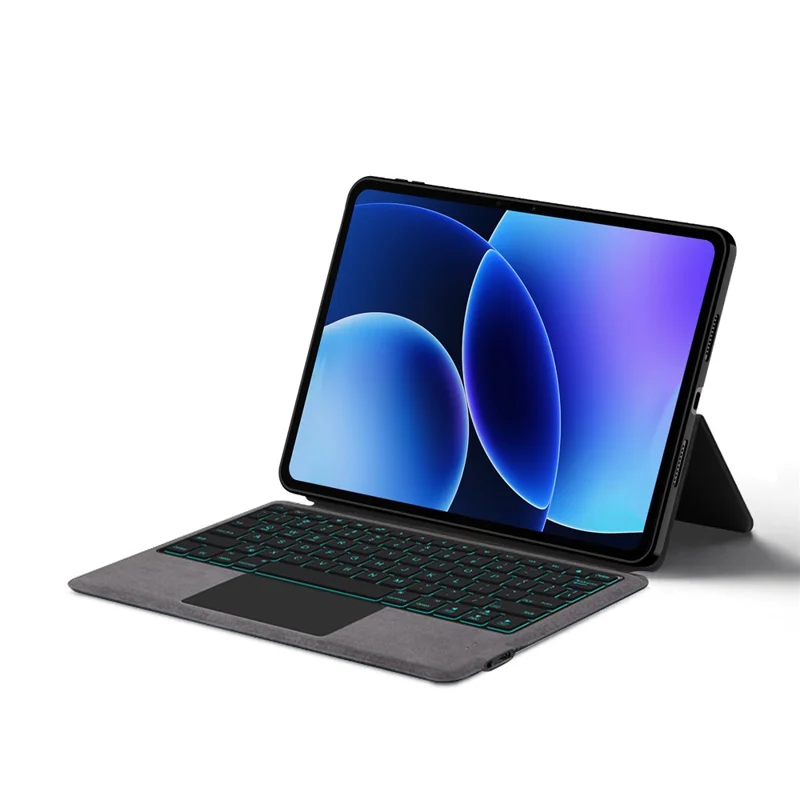 For Xiaomi Pad 8 Leather Case + Touchpad Bluetooth-Compatible Keyboard with Backlit