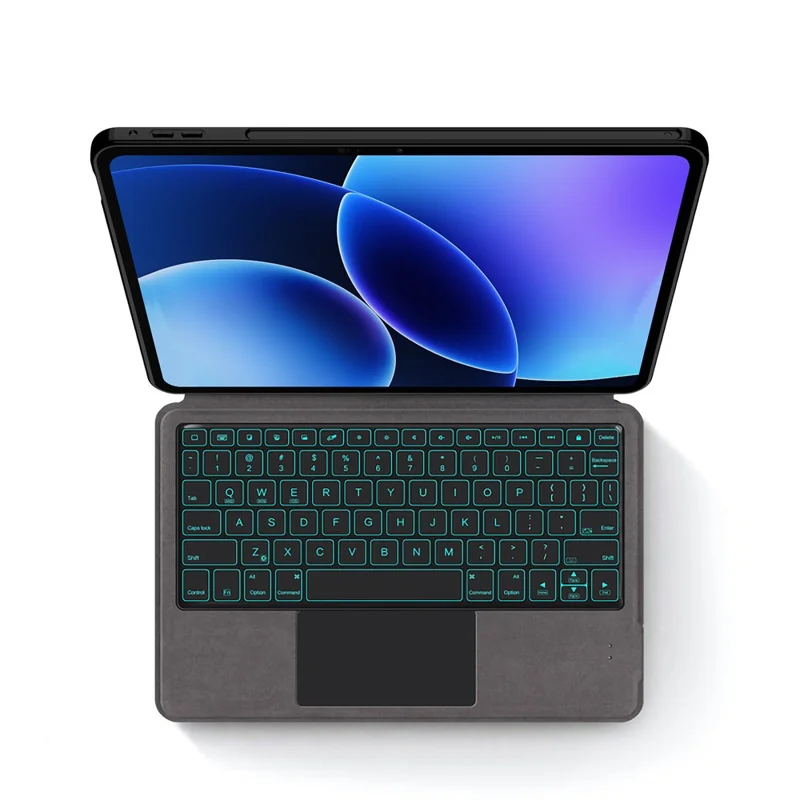 For Xiaomi Pad 8 Leather Case + Touchpad Bluetooth-Compatible Keyboard with Backlit