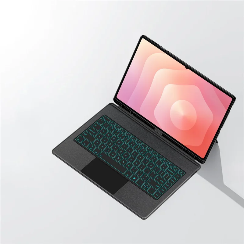 For Samsung Galaxy Tab S11 Ultra Leather Case + Bluetooth-Compatible Keyboard with Backlight Trackpad