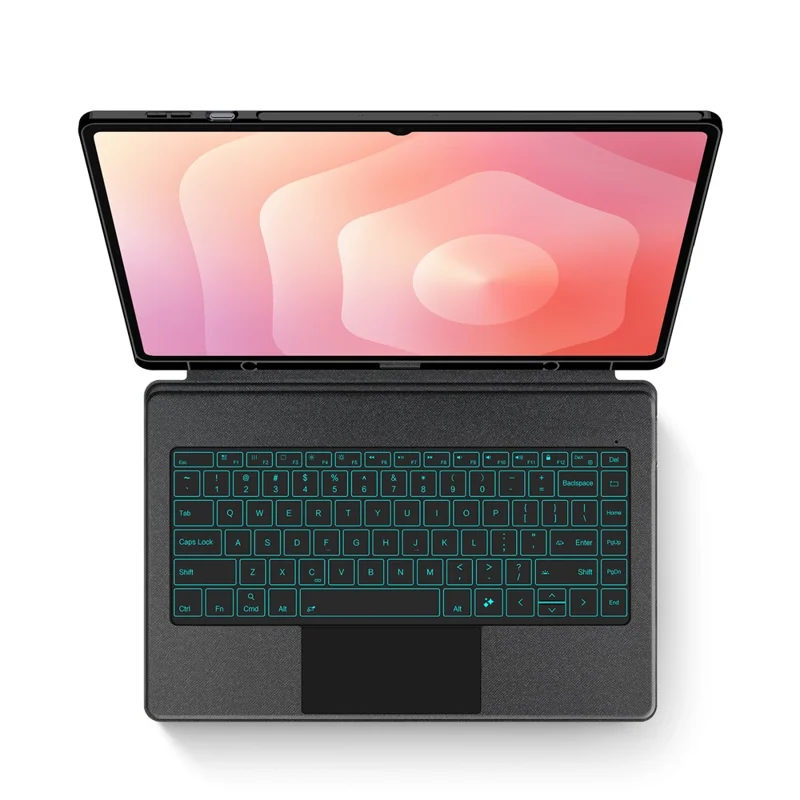 For Samsung Galaxy Tab S11 Ultra Leather Case + Bluetooth-Compatible Keyboard with Backlight Trackpad