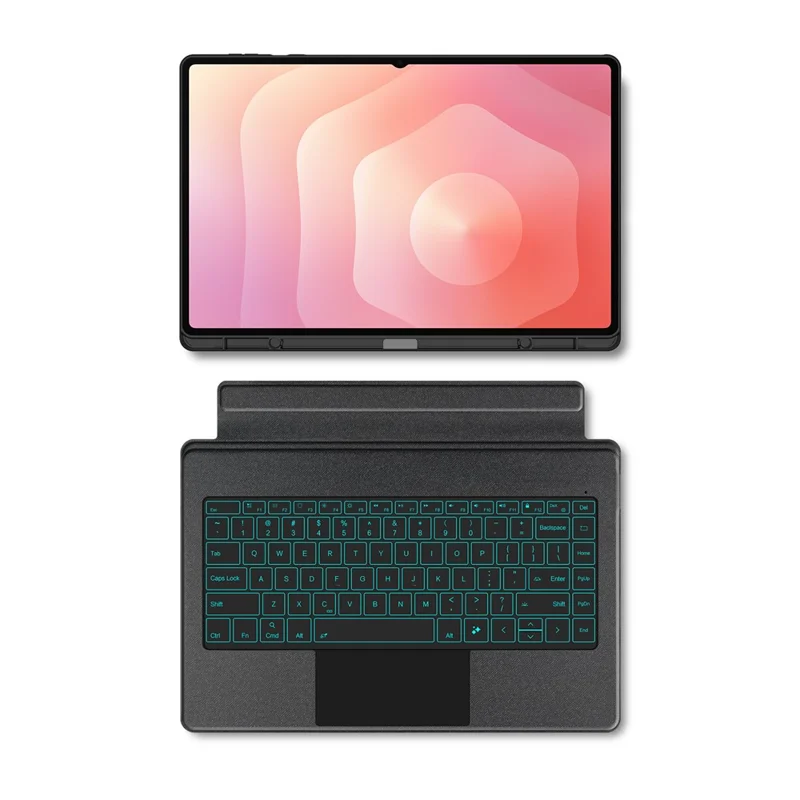 For Samsung Galaxy Tab S11 Ultra Leather Case + Bluetooth-Compatible Keyboard with Backlight Trackpad