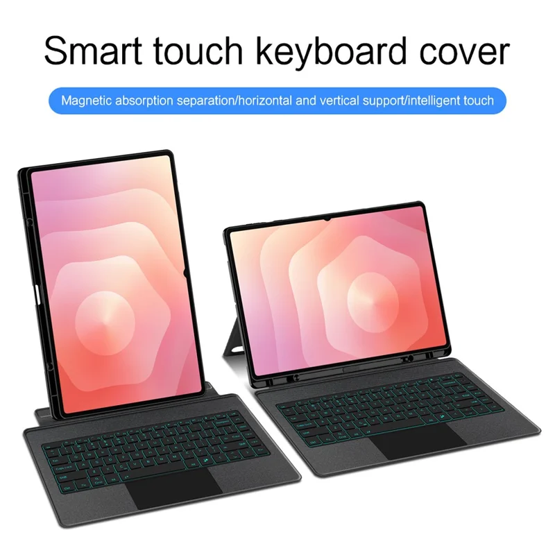 For Samsung Galaxy Tab S11 Ultra Leather Case + Bluetooth-Compatible Keyboard with Backlight Trackpad